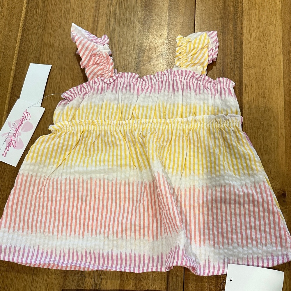 Bonnie Jean Pink and Yellow Butterfly Toddler Outfit - Picture 6 of 7